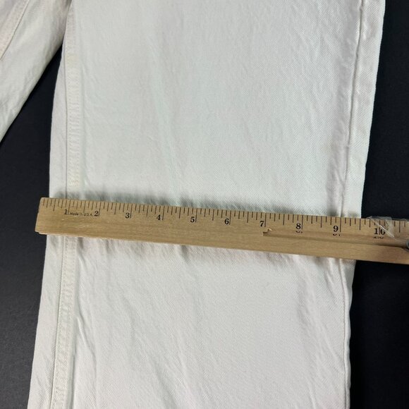 Zara Jeans Women's 27x29* High Rise Wide Leg White Raw Hem Denim Tag 4 - Picture 13 of 16